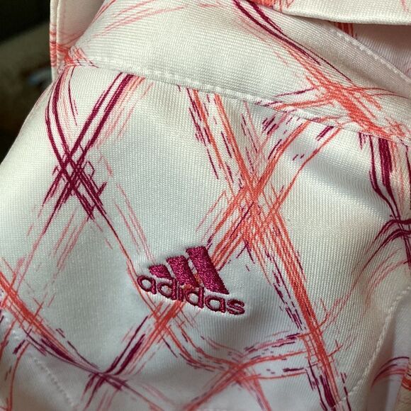 New Adidas Golf White/Berry Golf Top Size Small - Picture 11 of 11